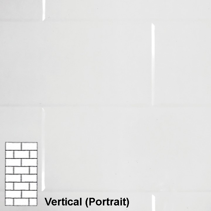 Multipanel Tilepanel Classic Brick Vertical White 2440mm x 1220mm